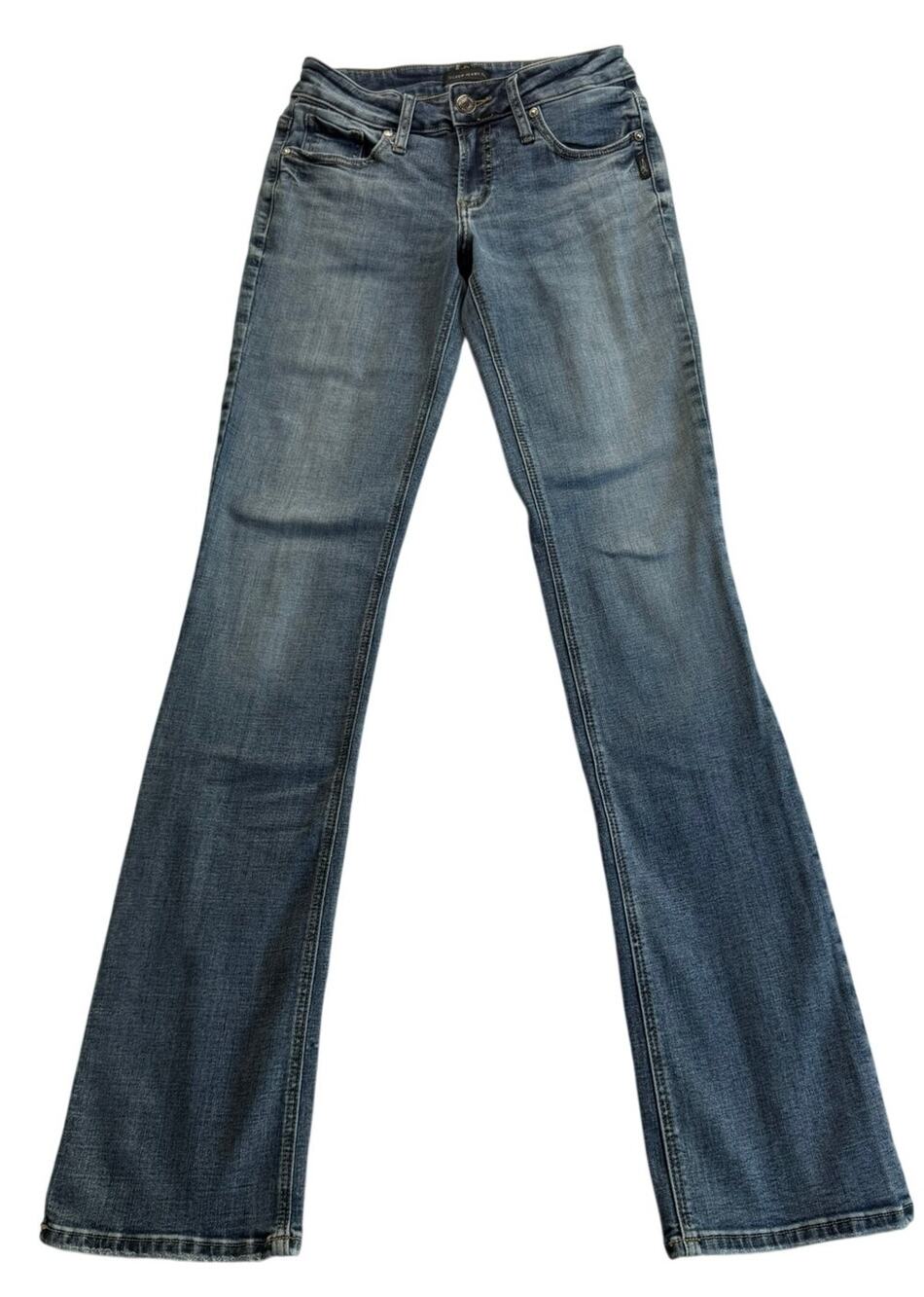 Silver Jeans Britt Slim Boot Jeans Womens 27x35 Light Wash Stretch Tall